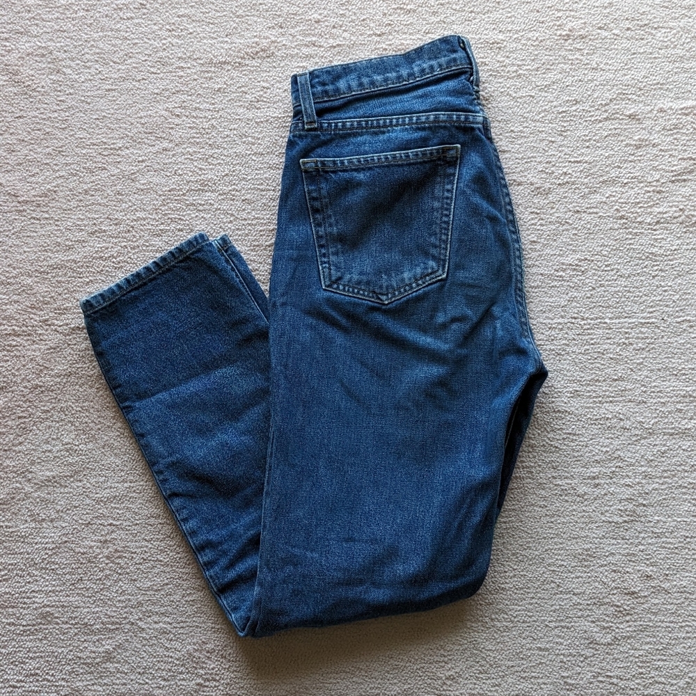 Reformation Julia crop high cigarette jean, Baltic wash, size 26